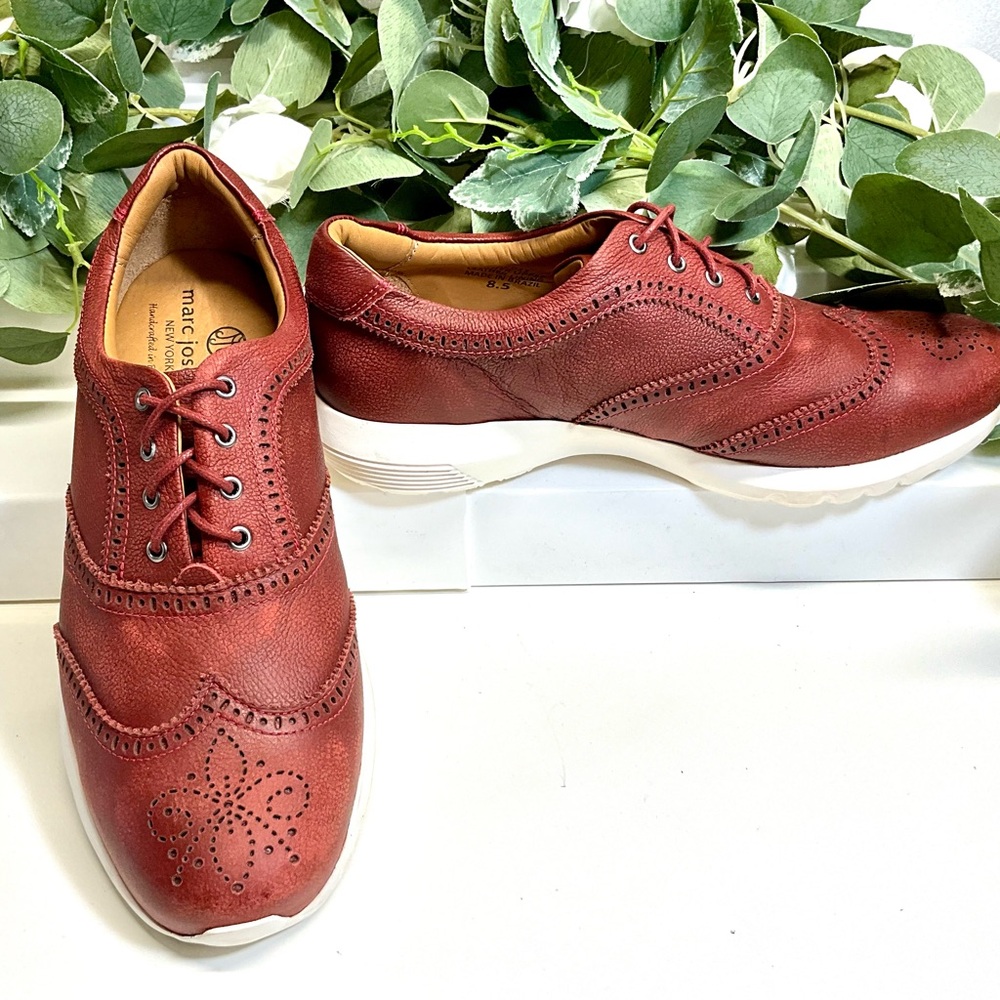 NWOB- MARC JOSEPH KIMBALL MEN’S SNEAKER HANDCRAFTED RED WINE LEATHER 8.5
